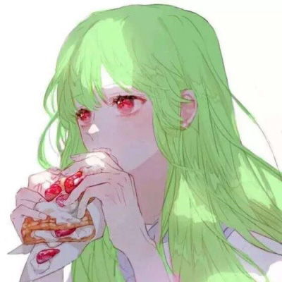 二次元绿色头发少女原谅绿动漫头像图片
