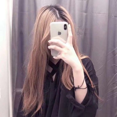 看手机女生拿手机遮脸头像