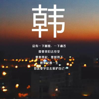 姓氏头像励志正能量头像要学会去爱护自己