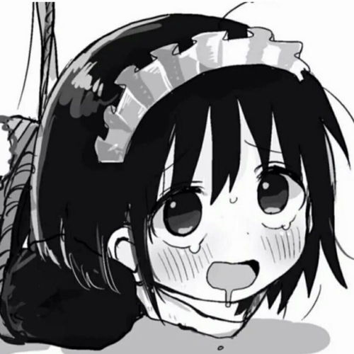 动漫女头黑白风