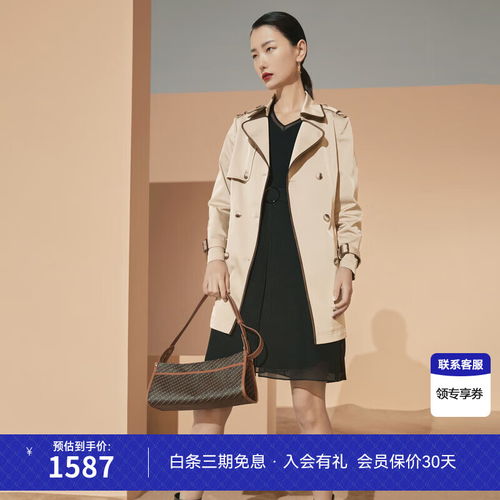 冬装经典高级双排扣女式长款风衣外套