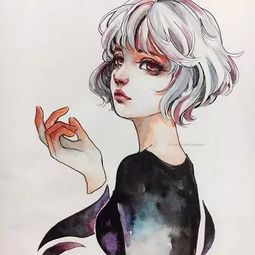 好漂亮的水彩插画人物,超喜欢这画风