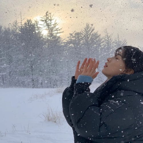ins风格女头望雪