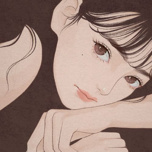 唯美好看插画头像女
