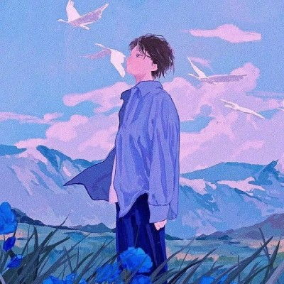 一组超火的绝美蓝色系动漫头像