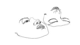 油画棒临摹ins风线条画