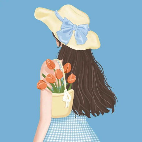 女生手捧鲜花头像