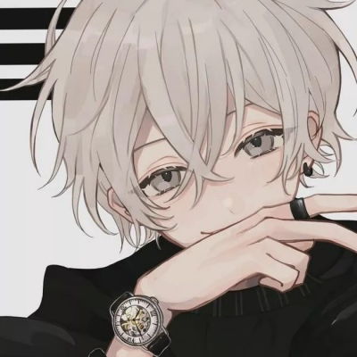 于泽高冷颓废手绘动漫男头