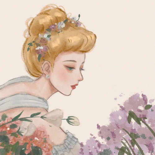 手绘女生头像没人规定一朵花必须长成向日葵或玫瑰