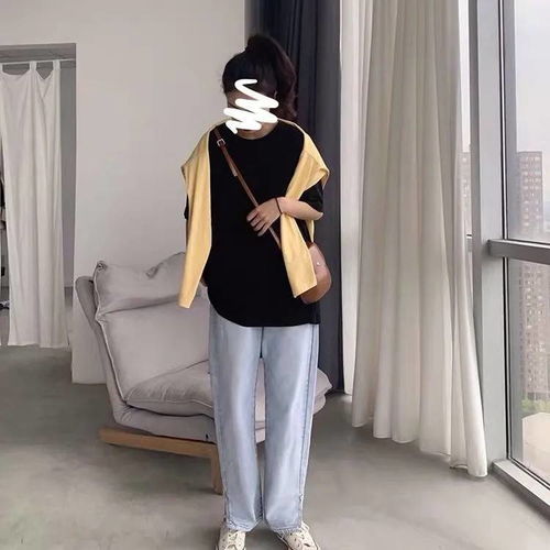 纯棉ins网红雾霾蓝色短袖t恤女夏韩版原宿港风学生宽松打底衫上衣