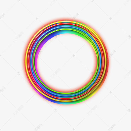 彩色霓虹灯夜光反光圆圈边框素材图片免费下载千库网