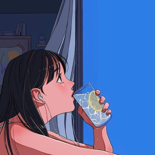 蓝色大风系列女生头像
