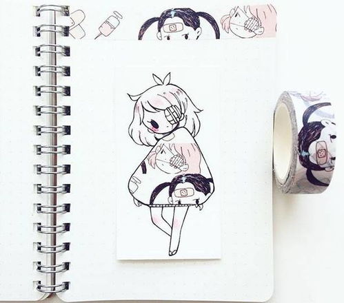 90后美女用纸胶带画出的插画,在ins上吸引万千粉丝