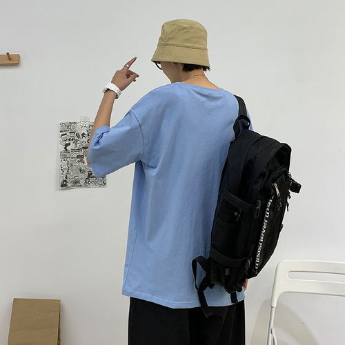 新款纯色inst恤五分袖男女中学生春夏季纯棉情侣韩版半袖打底衫潮