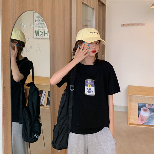 古着感日系短袖t恤女宽松韩版ins潮港味原宿怪味网红超火上衣体桖
