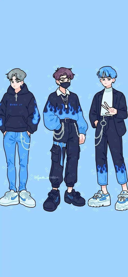 动漫人物女生男生日常服装穿搭