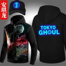 东京喰种食尸鬼金木研动漫周边开衫卫衣男生秋冬季反夜光连帽外套