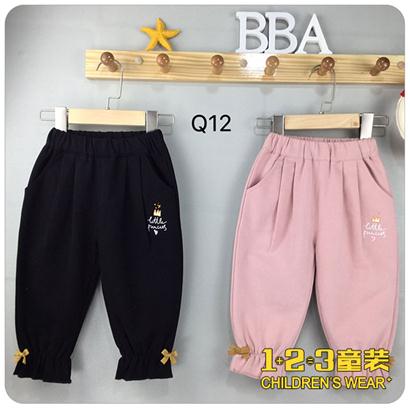 美丝绒柔软有质感1519女小童qmq12黑qmdd时尚休闲裤13童装连锁