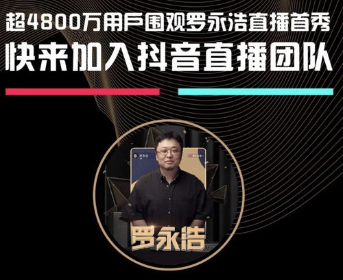 超4800万用户围观罗永浩直播首秀,快来加入抖音直播团队