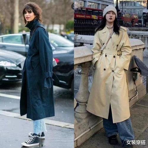 韩国女生太会穿,首尔街拍上演风衣大秀,妆容精致穿出高级感