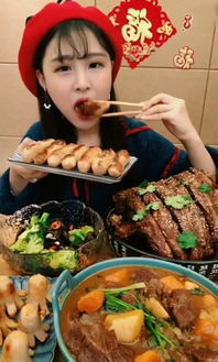 快手最能吃的女主播,一顿吃30斤肉,体重却在85斤