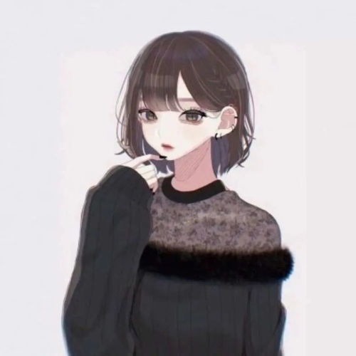 动漫女头像ins高级质感短发