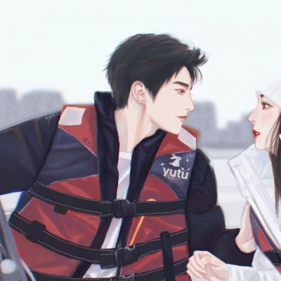 一组荣耀夫妇手绘情侣头像