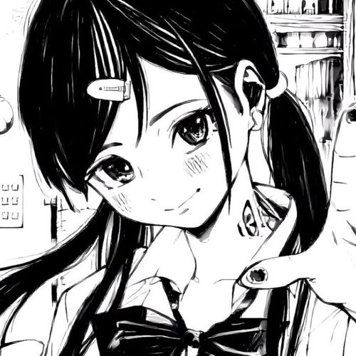 超可爱的黑白漫画女头