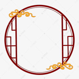 古典中国风祥云圆形窗户边框分层免抠素材图片免费下载千库网
