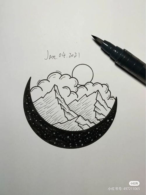 ins风黑白简笔画
