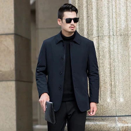 汤河之家2019冬季新款商务休闲棉服男爸爸装中老年翻领加厚防寒服保暖男士棉衣c图片大全邮乐官方网站