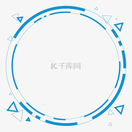 蓝色科技线条圆框素材图片免费下载千库网