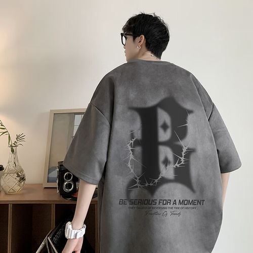 男士潮酷帅气纯棉翻领短袖polo衫