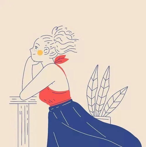 素材简笔画风少女插画,这种小清新风格真是爱了爱了