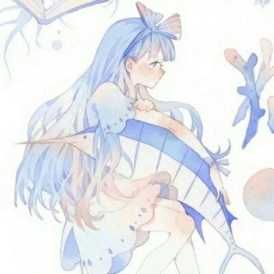 女生头像ins高级质感蓝色动漫