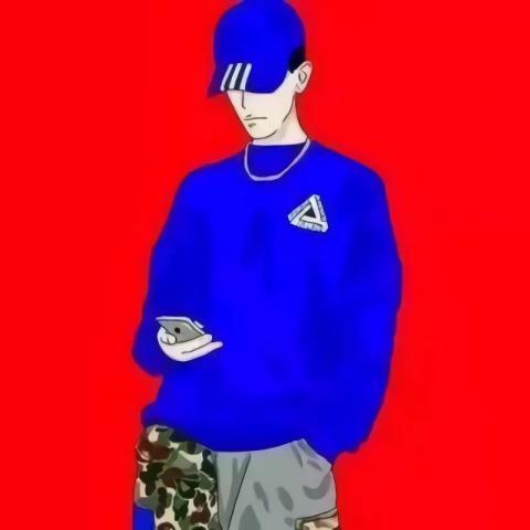 红底情侣头像一男一女动漫快手专用清晰头像尺寸480x480图