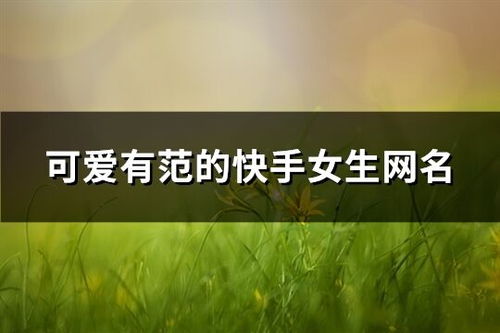 可爱有范的快手女生网名共340个