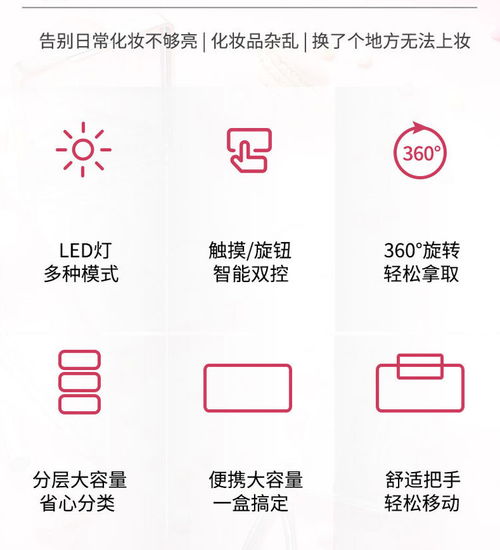 旋转化妆品收纳盒抖音网红防尘透明桌面防护肤品抽屉式整理置物架带灯款