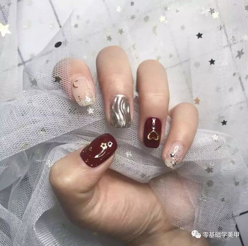 ins风美甲款水波纹美甲
