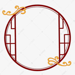 古典中国风祥云圆形窗户边框分层免抠素材图片免费下载千库网