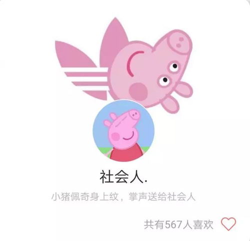 社会猪头像萌萌哒,掌声送给社会猪佩奇
