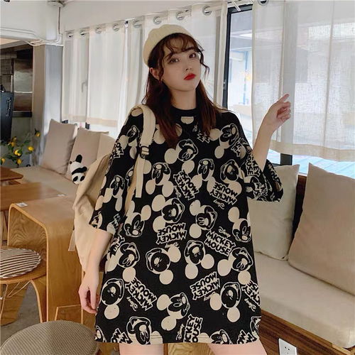 火玫瑰短袖t恤女ins超火春夏韩版宽松卡通米奇少女感上衣半袖欧货