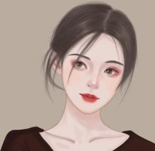 抖音头像女卡通插画