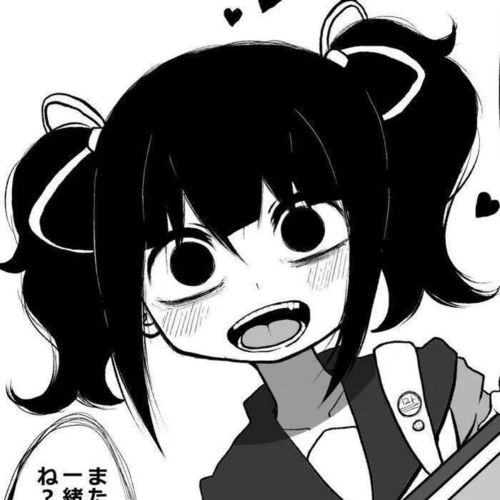动漫女头黑白风