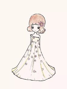 ,简笔画可爱萌妹婚纱壁纸头像