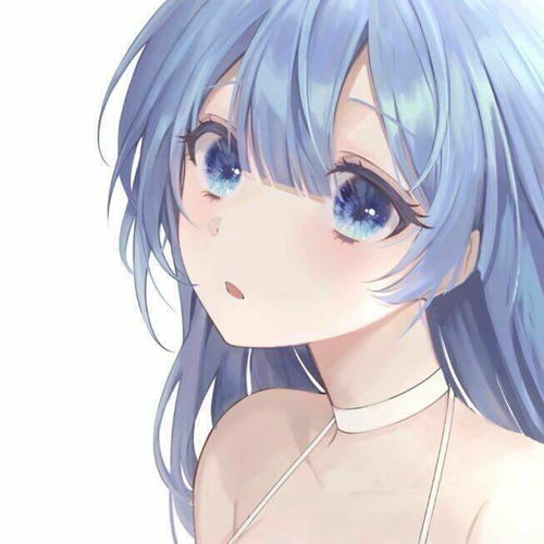 唯美蓝色动漫女生头像