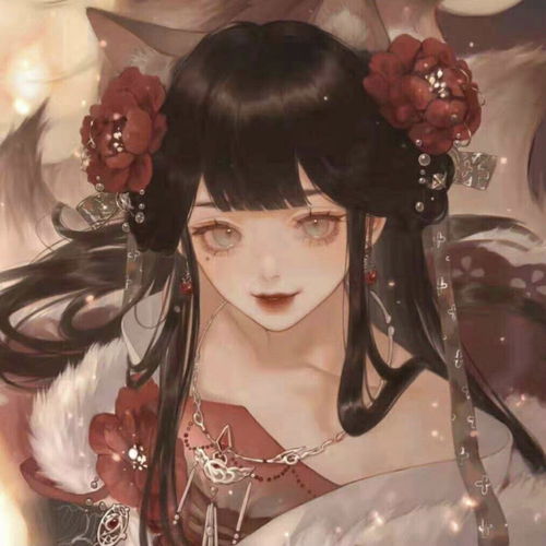 惊艳红色古风动漫女子头像