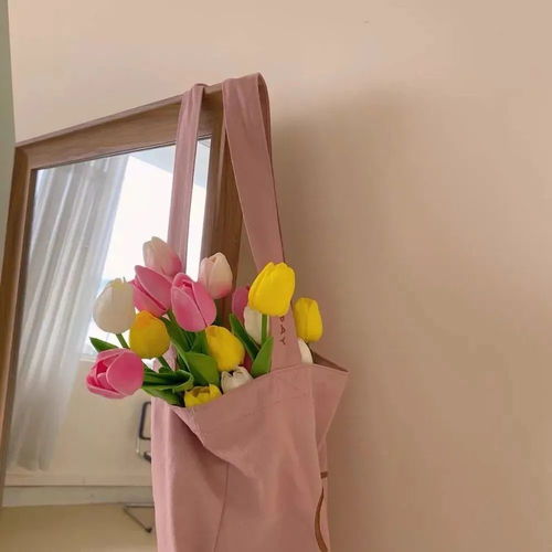 ins风小众背景图花与少女