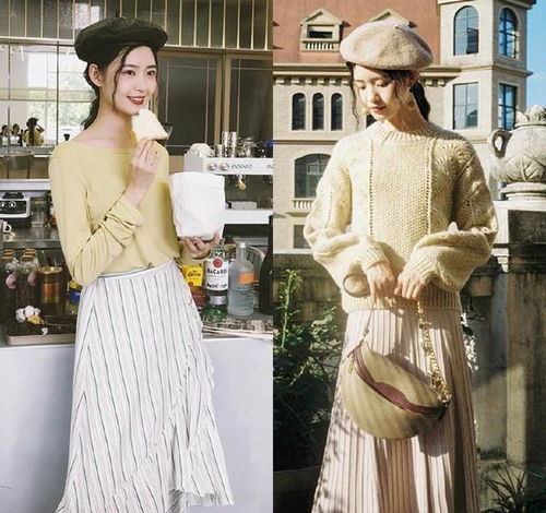 小个子女生用针织衫搭配百褶裙,少女感十足,基础款穿出高级感