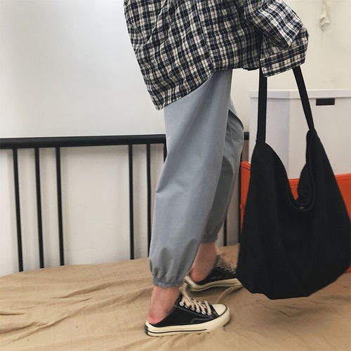 ins港风文艺男休闲裤子学生韩版九分裤潮牌青少年修身小脚裤夏天